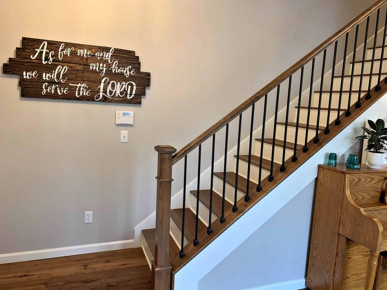 Farmhouse Stairs and Stair Railing